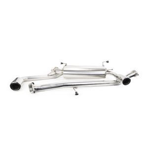 Dubbele RVS uitlaat met tussenpijp vanaf katalysator voor Mazda MX5 NA 1.6 116pk (1989-1994) en 1.8 131pk (1994-1997), RVS 304, passend tot chassisnummer eindigend op 308212.