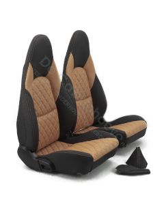 MX5 Set geruite leren stoelen zwart - beige