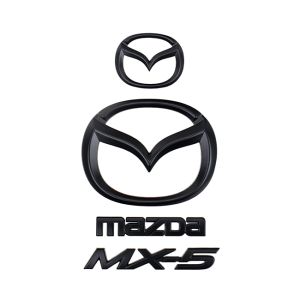 Mat zwarte Mazda emblemen set 4-delig voor MX5 NCFL 2009-2015 aluminium badges voor en achter
