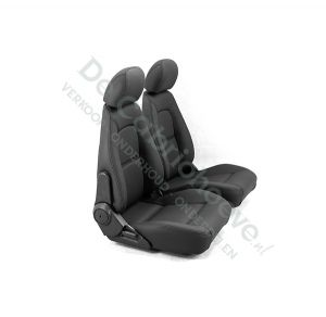 MX5 Geperforeerde leren bekleding (zwart met wit stiksel) voor set stoelen