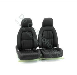 MX5 Leren bekleding met patroon (zwart met zwart stiksel) voor set stoelen