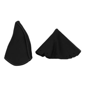 MX5 Pook- en Handremhoes leer (zwart met wit stiksel)